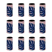12x Good Vibes Outdoor Can Cooler Stubby Holder Skinny 6.5x12cm Blush Palm Print