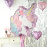 Party City Pull String Paper Pinata, Enchanted Unicorn - 17.75in Wide x 19.25...
