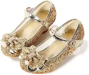 [BFOEL] Girls Dress Shoes Adorable Sparkle Mary Jane Flats for Wedding Party