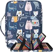 BOMKEE Pencil Case with 220 Compartments, Portable Colouring Pencils Organiser, Waterproof Pencils Holder Case for Students, Children, Adults, Artists