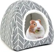 Tierecare Guinea Pig Hideout Bed Rabbit House Cave Accessories Cozy Hide-Out for Bunny Hedgehog Ferret Chinchilla&Other Small Animals (Grey)