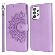 For Samsung Galaxy A52 5G Case Pu Leather R61 Texture Wallet Card Slots Phone Cover