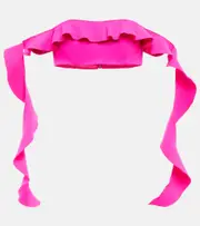 [David Koma] David Koma Strapless wool-blend ruffle top AU 6 pink