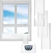 Portable Air Conditioner Window Vent Kit with Coupler Adjustable Window Seal for AC Unit, Sliding AC Vent Kit for Exhaust Hose, Universal for Ducting with 15CM Diameter (For 15cm/5.9inch Exhaust Hose)