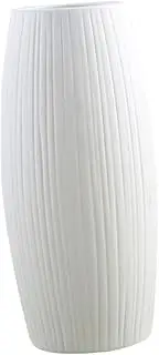 Yardenfun Modern Minimalist Ceramic Vase Nordic Style Textured Flower Pot for Home Decor for Dried Floral Arrangements Elegant Smooth Finish for Living Room and Office Decor White