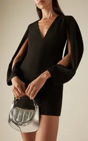 [Del Core] Slit-Detailed Crepe Mini Dress