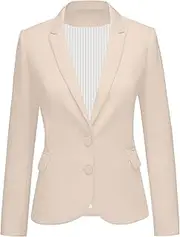 [luvamia] Women's Long Sleeve Formal Notch Lapel Button Down Blazer Pockets Jacket