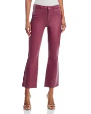 L'Agence Kendra High Rise Cropped Flared Jeans in Deep Mauve