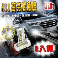 在飛比找momo購物網優惠-【車的LED】H11 魚眼 16LED 白光 80W(雙入組