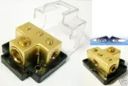 T-BLOCK GROUND GOLD - 2GA Input + 3x 8 Gauge Output