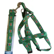 Green Harness with Leash Set Adjustable Size for small to Medium Dogs Cats