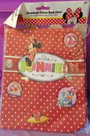 Stretchable Fabric Book Cover for Textbooks Minnie Mouse!!