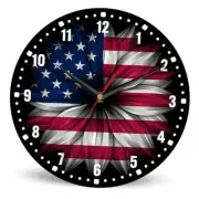 Wall Clock,Kitchen Wall Clock,Independence Day Clocks 10 Inch American Flag