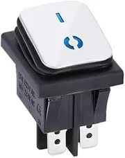 AEHON KCD4 Stainless Steel Waterproof Rocker Switch ON-OFF4/6Pin Electrical Equipment Switch with LED Power Supply 16A 250V/20A 125VAC(Blue)
