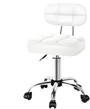 Salon Stool Backrest Swivel Barber Hair Dress Chair Tufan White