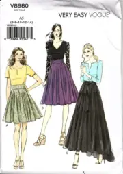 Vogue V8980 Misses Skirts in 3 Lengths Size 6 to 14 Uncut Sewing Pattern