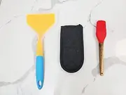 HAWOK Cookware Accessories Silicone Pancakes Shovel &Silicone Brush with wooden handle &cotton mit……