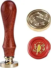 Bird on Branch Wax Seal Stamp 25mm Retro Removable Brass Sealing Wax Stamp Birds Vintage Seal Stamp with Wood Handle for Halloween Wedding Invitations Seal Stamp