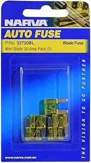 Narva 20 amp Mini Blade Fuse, Yellow (Pack of 5)