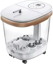 Foot Spa Bath Massager w/Heat, Adjustable Water Jets, Motorized Shiatsu Massage Balls & 4 Maize Rollers, Time & Temper Control, LED Display, Home Pedicure Foot Bath Tub(White)
