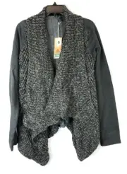 Prana Women’s Demure Charcoal Grey Open Cardigan Sweater Size XL