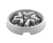 All Fur You Bamboo Slow Feeder Eco-Friendly Pet Dog Bowl Grey