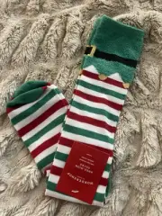 Wondershop Target Knee-High Socks Christmas Holiday Striped G/R/W Elf Women O/S