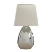 Larson Touch Table Desk Lamp Chrome Metal Base - White