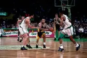 Pooh Richardson Indiana Pacers advances the ball v Alaa Abdelnaby - Old Photo