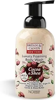 Bryan & Candy Cocoa Shea Luxury Foaming Body Wash with Pentavitin, Pro Vit B5, Argan Oil, Aloe Vera, Cocoa Shea Butter, Skin Friendly pH 5.5, All Skin Types, 400 Ml