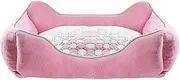 Kennel Small Dog Teddy Removable Dog Kennel Winter Warm Medium Dog Dog Mattress Cat Litter Pet Supplies (Color : Pink, Size : 45X35X13CM)