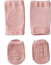 [Vitsrisea] Baby Crawling Knee Pads, Non-Slip Toddler Kneepads, Soft Cotton Knee Sleeves, Breathable Padded Crawling Protectors, Toddler Leg Warmers, Non Slider Nursery Equipment, Knee Safety