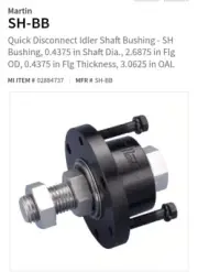 Martin SH-BB Quick Disconnect Idler Shaft Bushing SHBushing 0.4375 in Shaft Dia