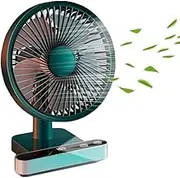 XIULIUU Portable Desk Fan, USB Rechargeable Battery Operated Fan with Four Speeds 10h battery life,LED Display Lower Noise,4000Mah Battery for Home, Office, Dormitory,Desktop Table Fans