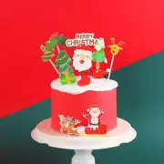 Supplies Santa Claus Xmas Tree Elk Snowman Xmas Cake Toppers Merry Christmas