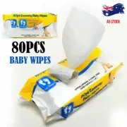 80Pcs NEW Nappy Baby Wipes Hypoallergenic Alchohol Free Economy Pack AU STOCK