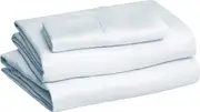 Twin Light Blue Microfiber Bed Sheet Set, 36 cm Deep Pockets, Lightweight Super Soft Easy Care