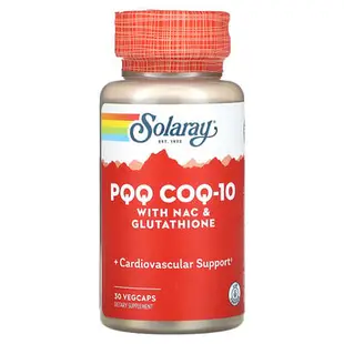 [iHerb] Solaray PQQ，含 NAC 和谷胱甘肽的輔酶 Q-10，30 粒素食膠囊