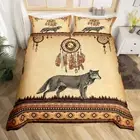 Catcher Bedding Set Jungle Wolf Duvet Cover Tribal Ethnic Feathers Comforter