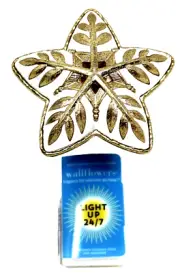 Bath & Body Works Gold Star Snowflake Light Up Wallflowers Plug In Christmas