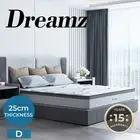 Dreamz Spring Mattress Bed Pocket Tight Top Foam Medium Firm Double Size 25CM