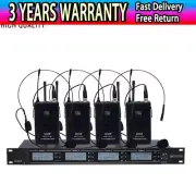 U-84 UHF Wireless Headset Microphone System Cordless System w/4 Black Head Mics