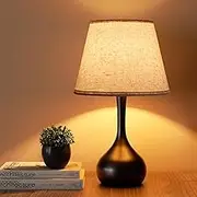 Touch Bedside Lamp for Bedroom, 3-Way Dimmable Farmhouse Table Lamps for Nightstand with Fabric Shade, Desk Lamp for Kids Reading, Home Office, with AU Plug (1 Pack)