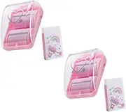 jojofuny 2Sets Mini Eraser Cleaners Portable Desktop Eraser Rollers Household Crumb Collector Lightweight Design for Desk Cleanup