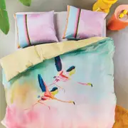 Oilily Queen Light Pink Colorful Birds Multi Cotton Quilt Cover Set - Queen Bed