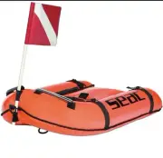 SEAC Bounty Scuba Diving Inflatable Gangway Float Boat with Dive Flag, Orange