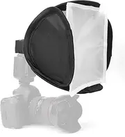 9.1x9.1inch Foldable Mount Softbox, Photography Lighting Softbox for Camera Flash Photography Studio Flash, Plastic Pure White Flash Light SLR Camera Fill Light Cover