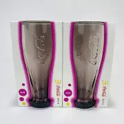 McDonalds Coca Cola Coke Glass 2013 Pink in Box 340ml Collectable Coke Glass x 2