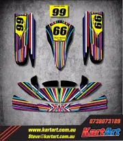 Tony Kart OTK cadet / Rookie full custom KART ART sticker kit VIVID STYLE decals