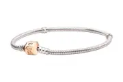 PANDORA Moments Snake Chain Charm Sterling Silver 14K Bracelet